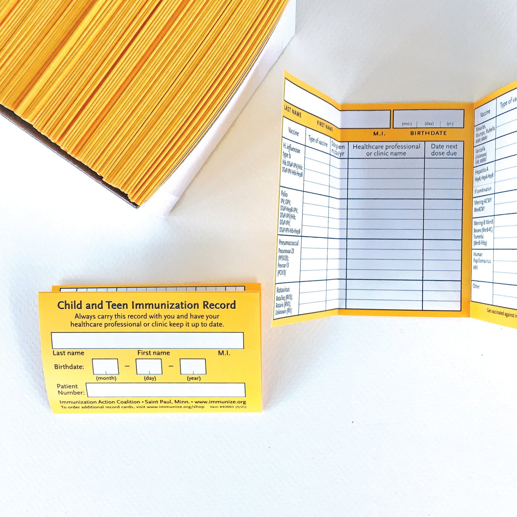 Inunization Card Immunization Record Cards– Immunize.org